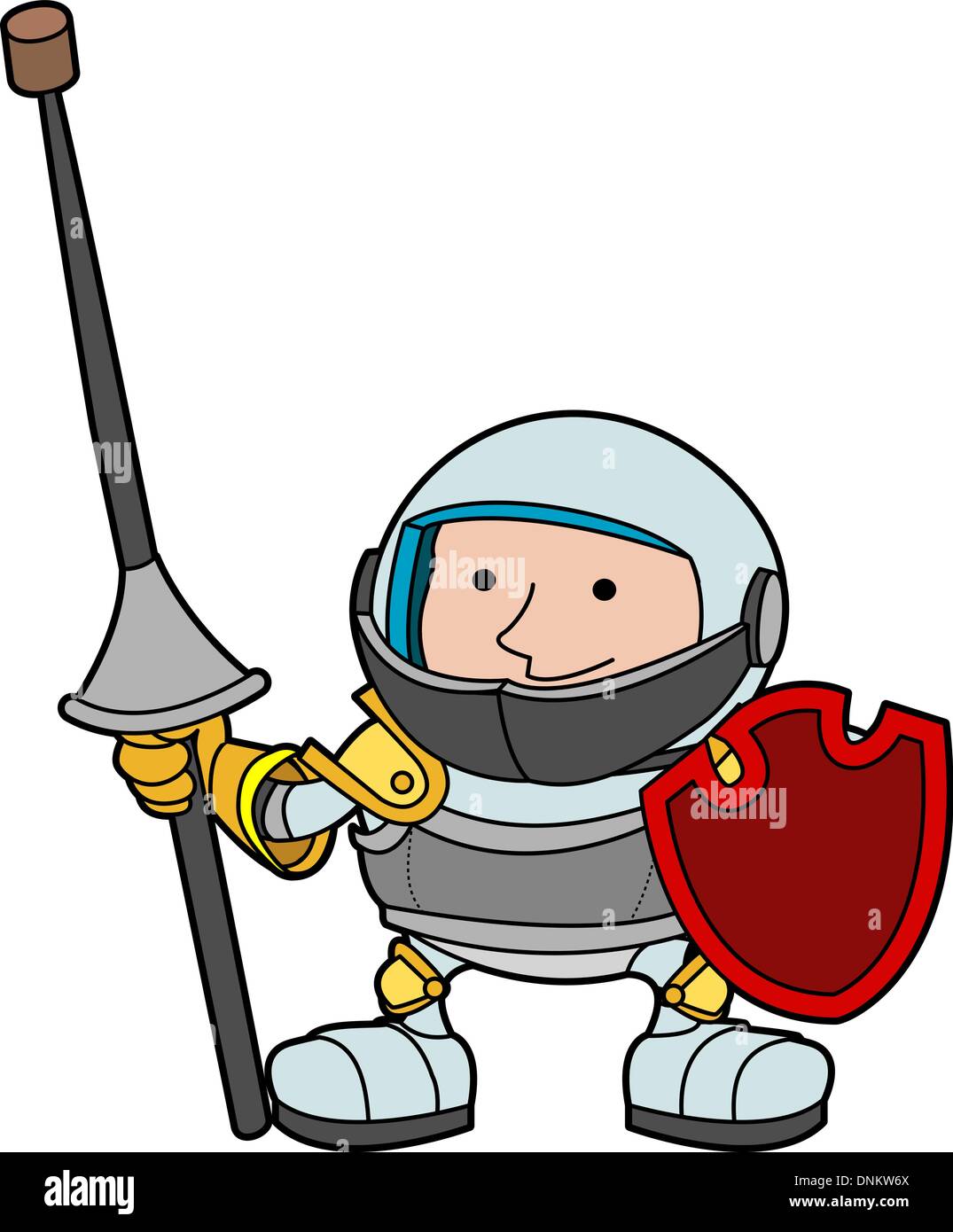 Illustration of young knight with shield and armor Stock Vector Image ...