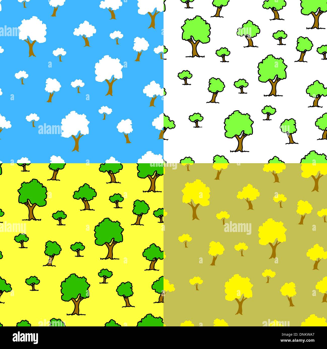 A seamless wallpaper with tree,autumn leaf background Stock Vector ...