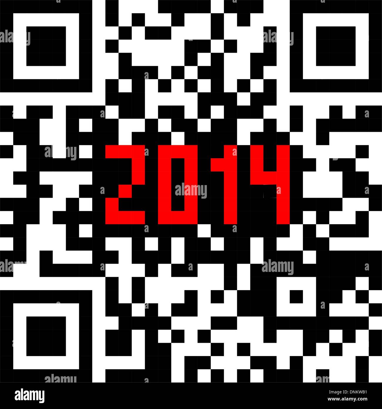 2014 New Year counter, QR code vector. Stock Vector