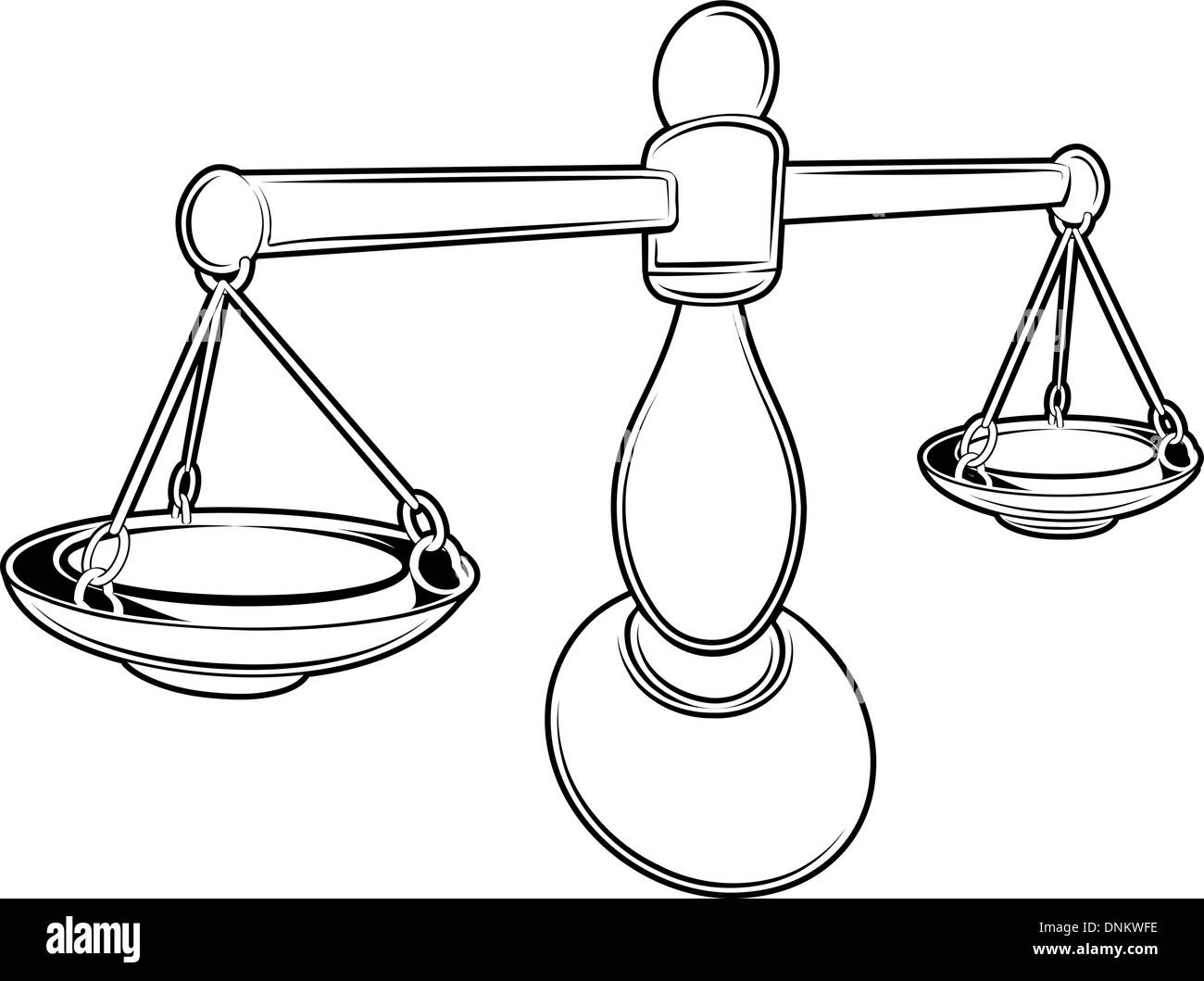 Illustration stylised black balance scales hires stock photography and