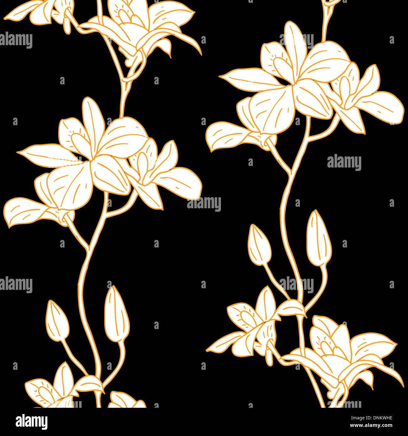 Vector seamless background with orchids Stock Vector Image & Art - Alamy