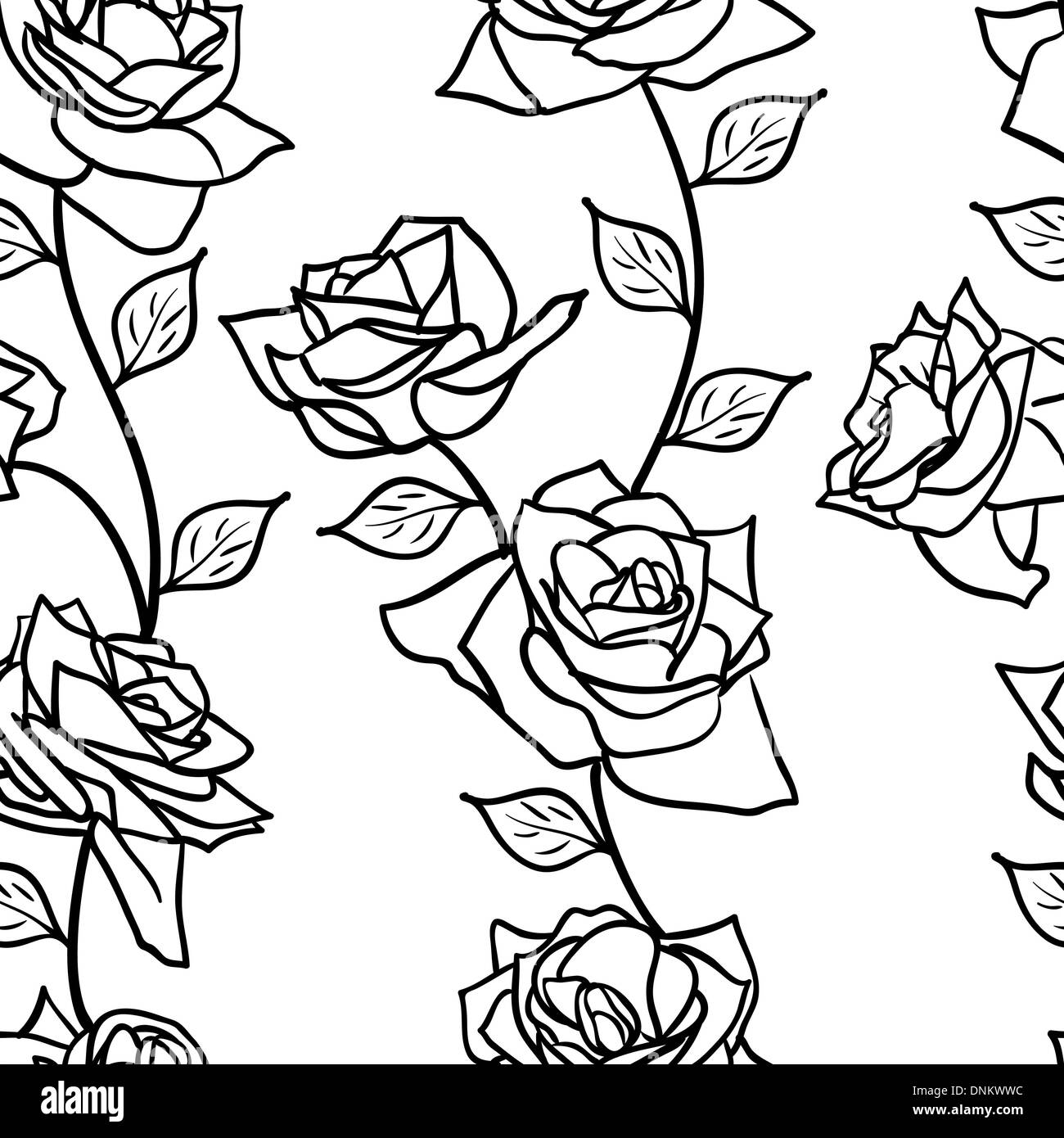 Beautiful seamless wallpaper with rose flowers, vector illustration ...
