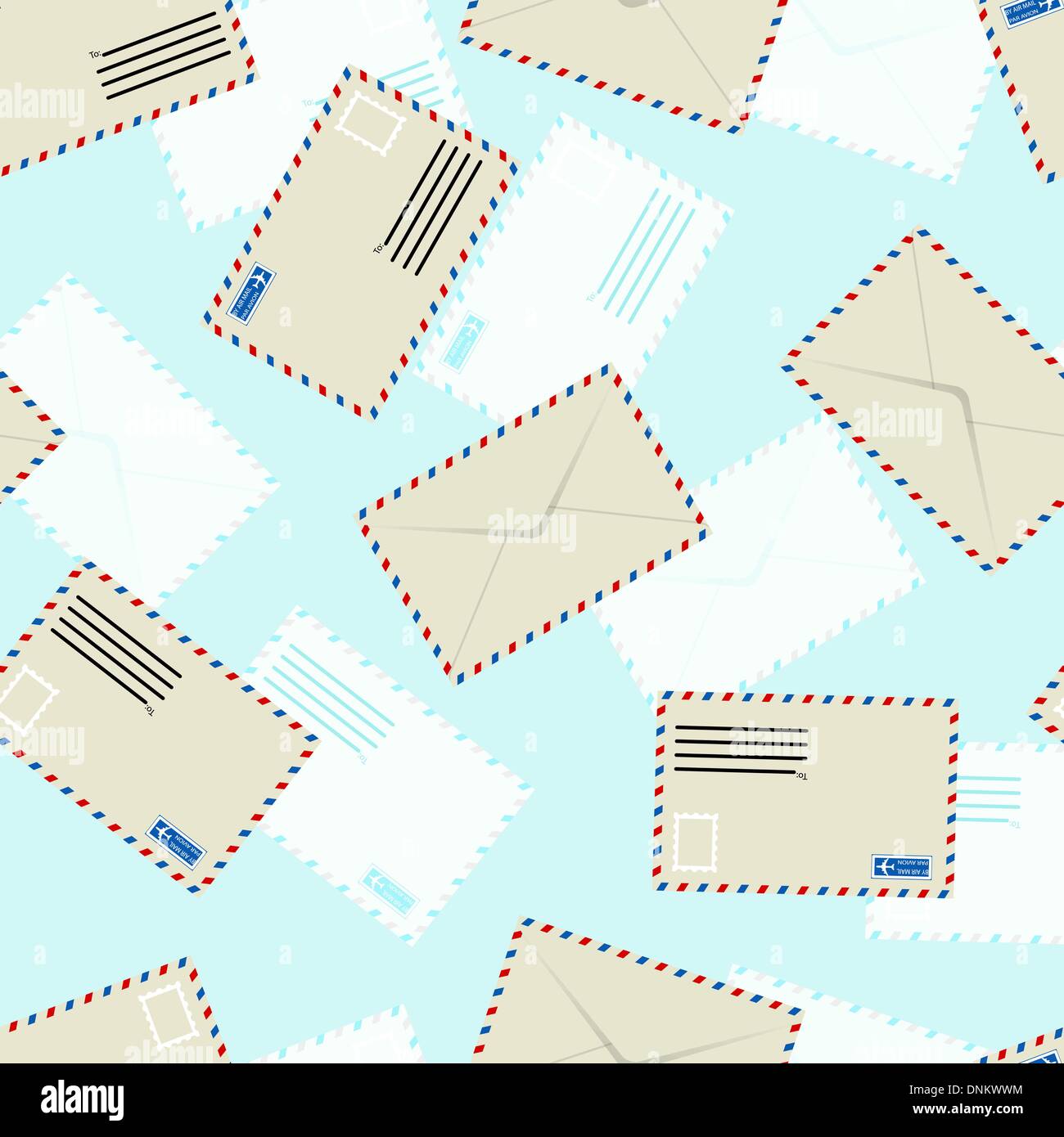 White envelope, seamless wallpaper, vector illustration Stock Vector