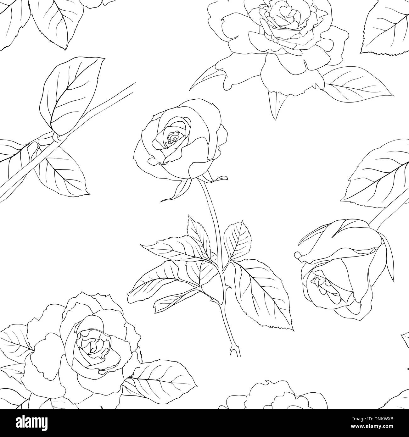 Seamless wallpaper with rose flowers Stock Vector Image & Art - Alamy