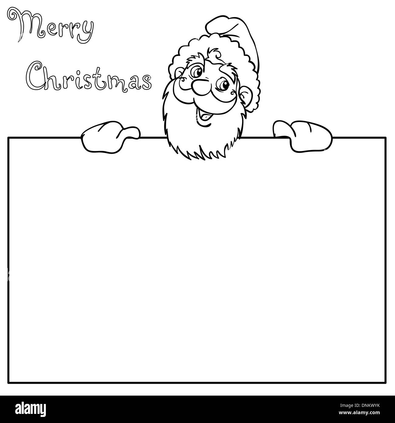 Happy Santa Claus over white blank Stock Vector