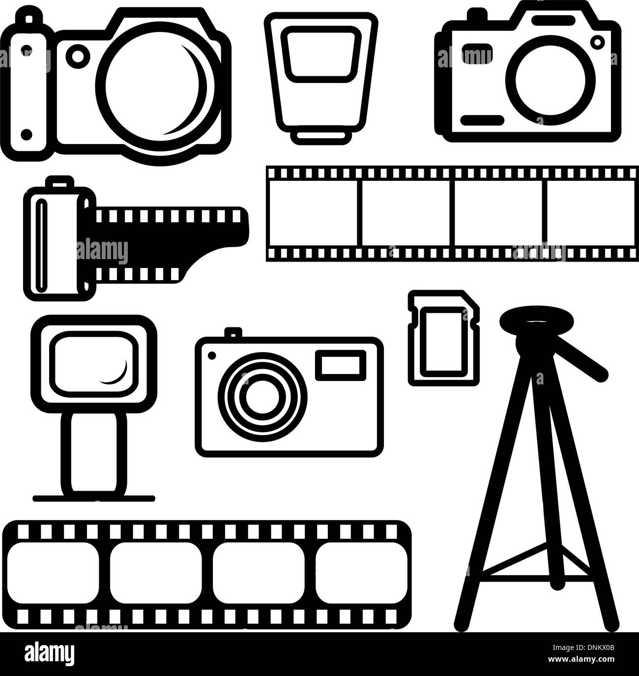 Flash cameras Stock Vector Images - Alamy