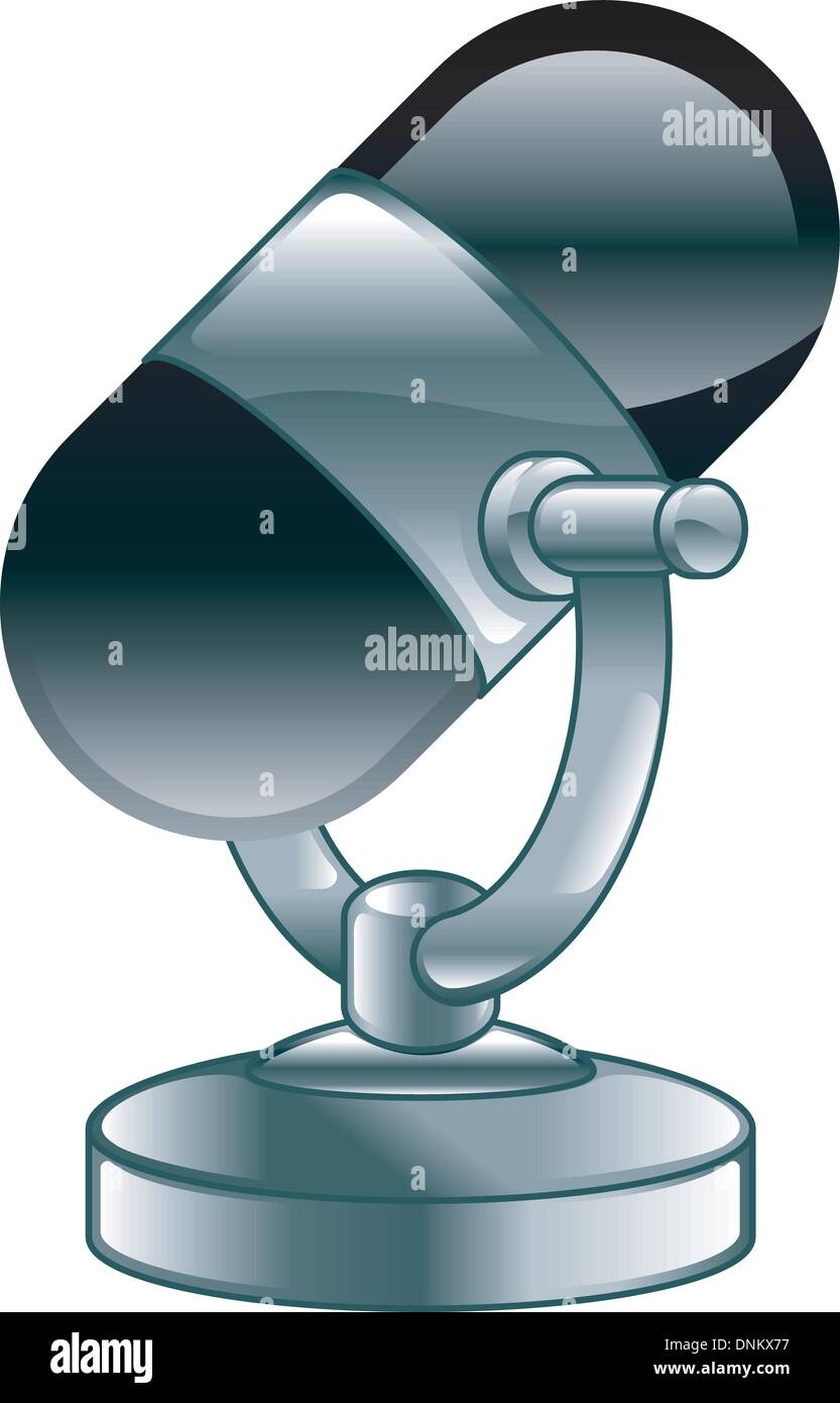 An illustration or icon of a shiny old fashioned microphone Stock Vector