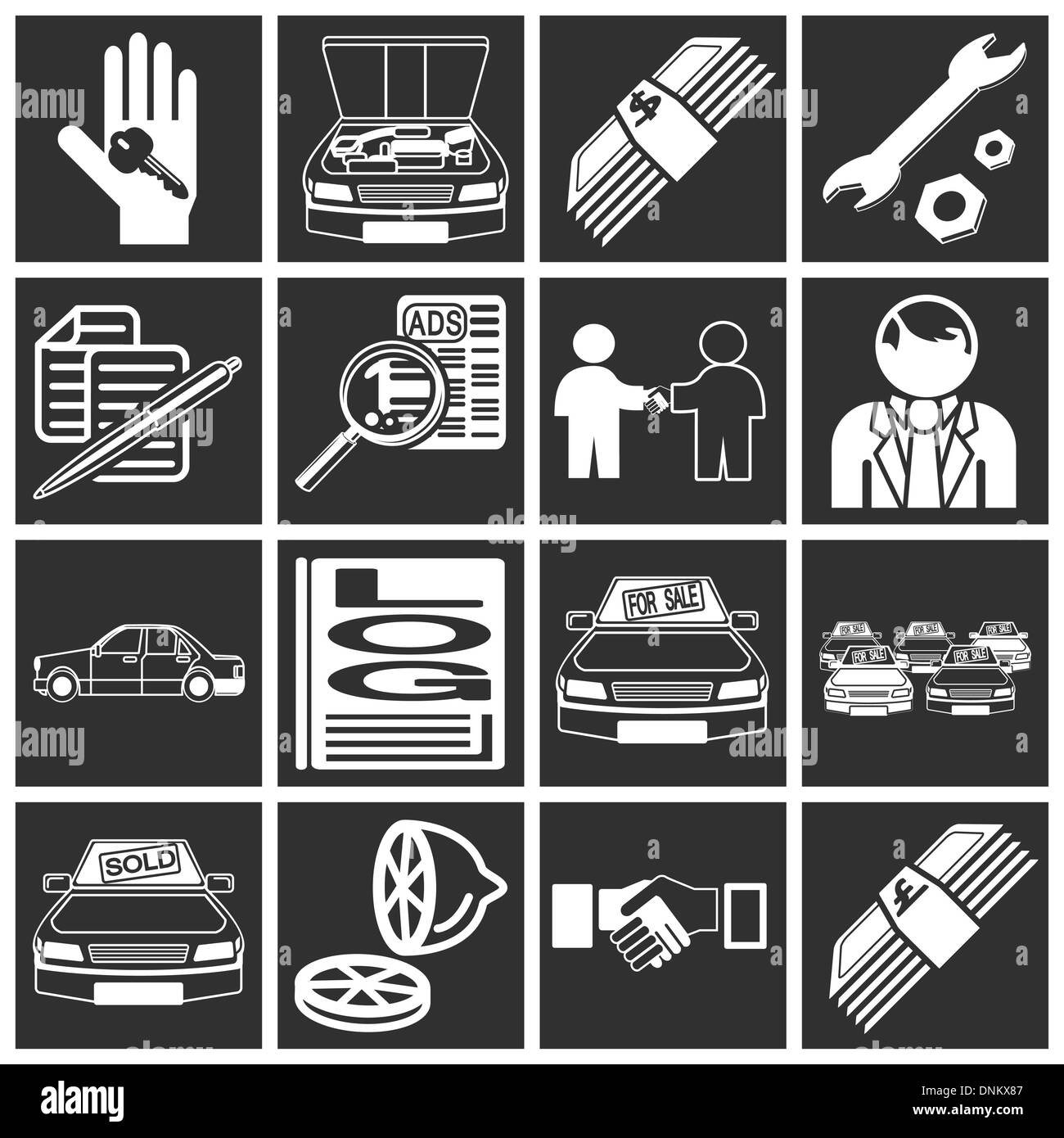 icons or design elements related to purchasing a car Stock Vector