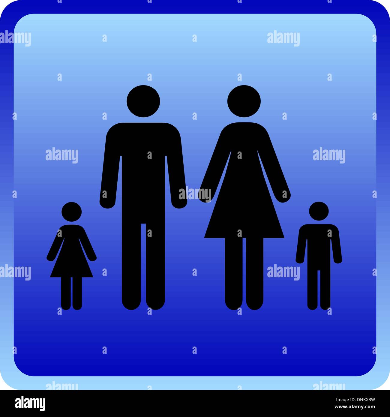 Vector Man & Woman icon with children over blue background Stock Vector ...