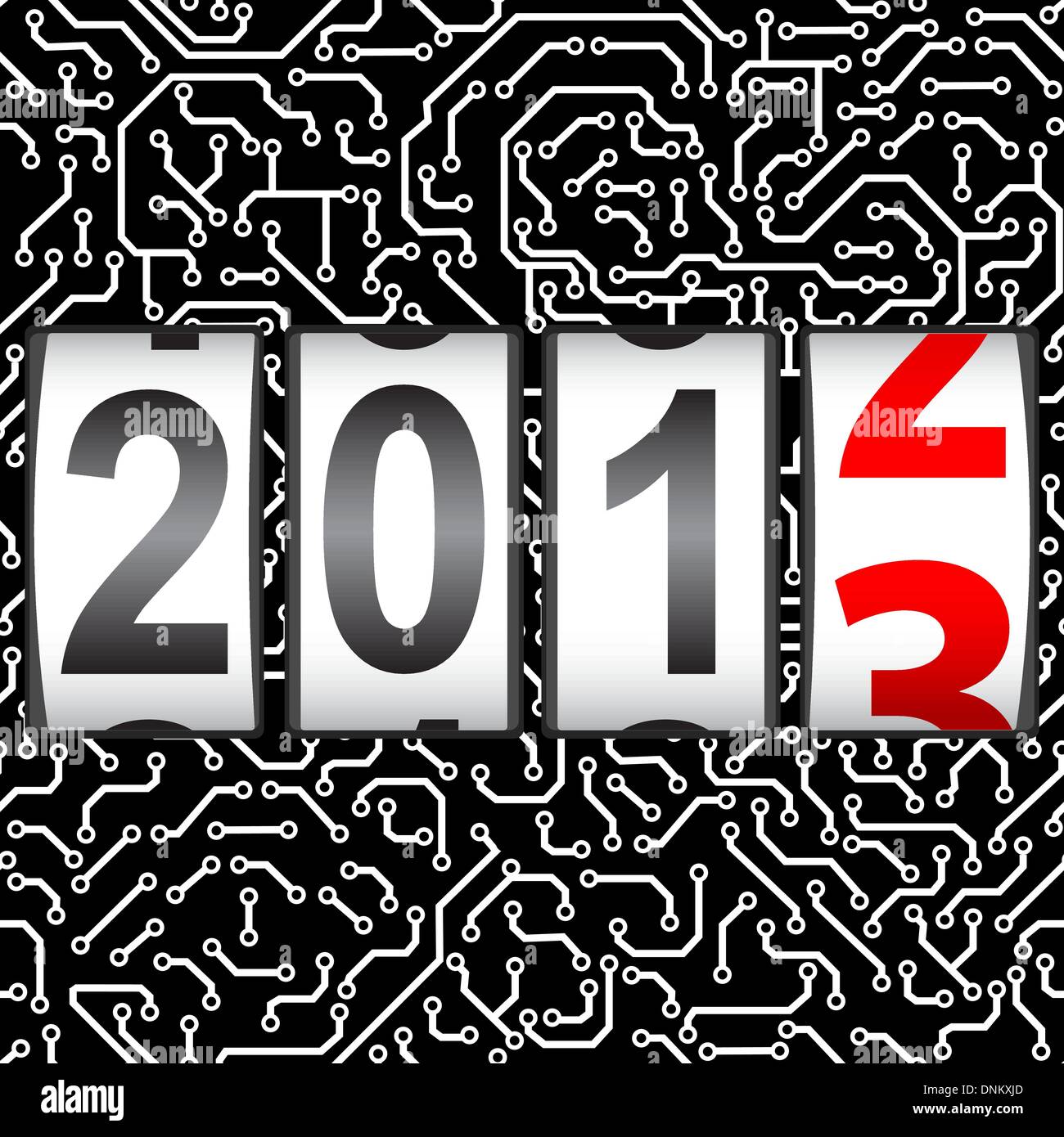 2013 New Year counter, vector. Seamless pattern. Stock Vector
