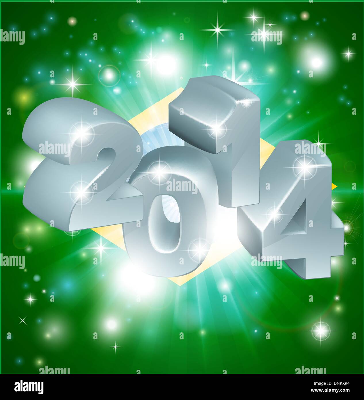 Flag of Brazil 2014 background. New Year or similar concept Stock Vector