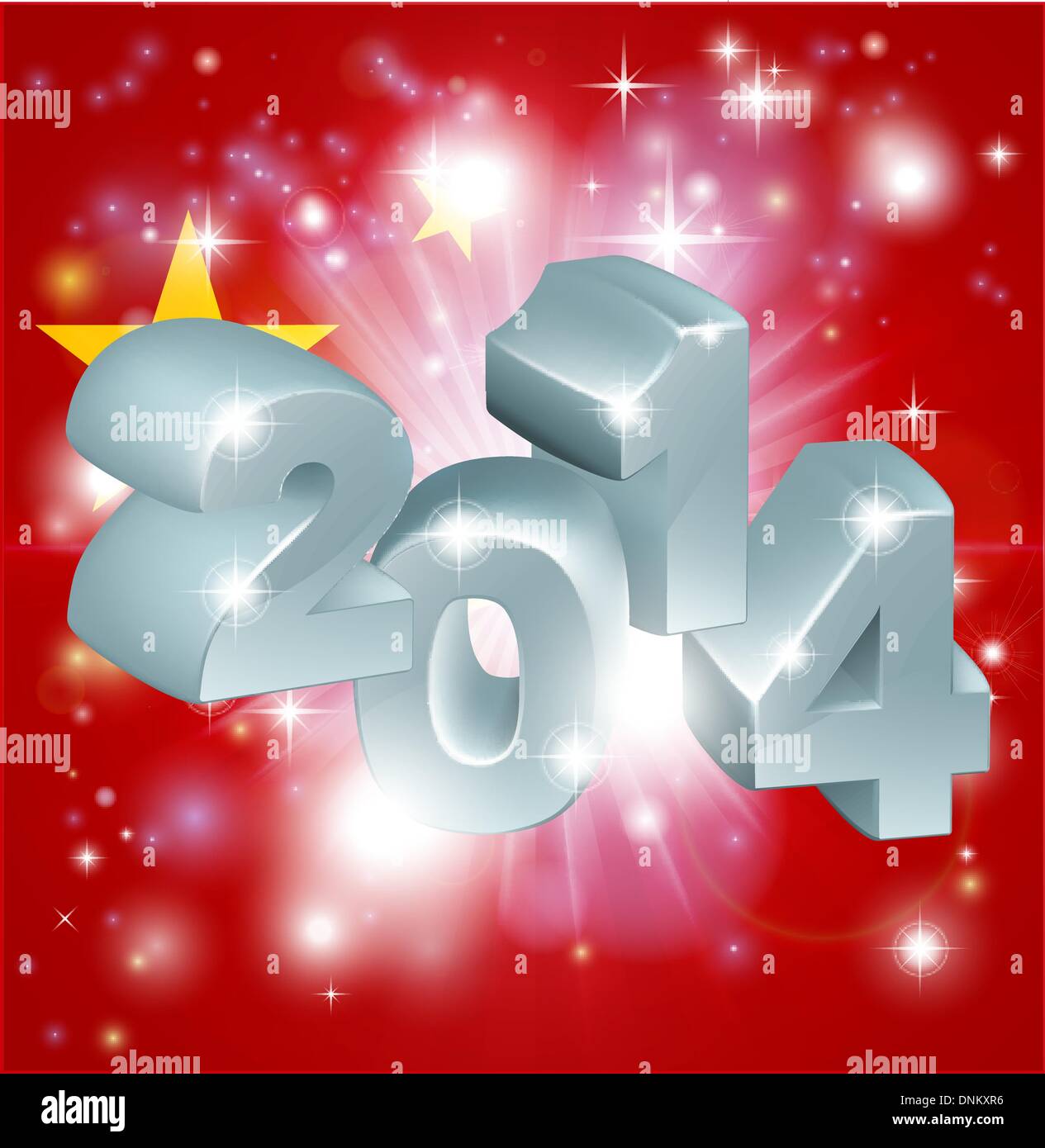 Flag of China 2014 background. New Year or similar concept Stock Vector