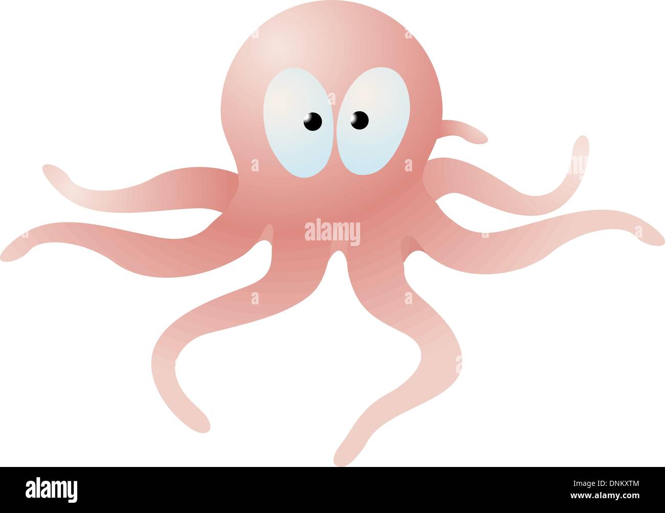 A vector illustration of a cute octopus cartoon character Stock Vector