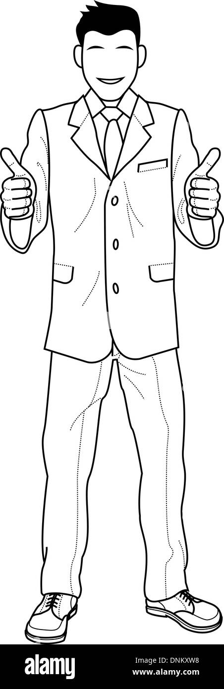 An Illustration of businessman giving thumbs up Stock Vector Image ...