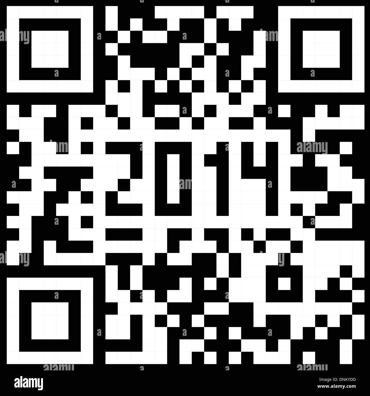 2014 New Year counter, QR code vector. Stock Vector