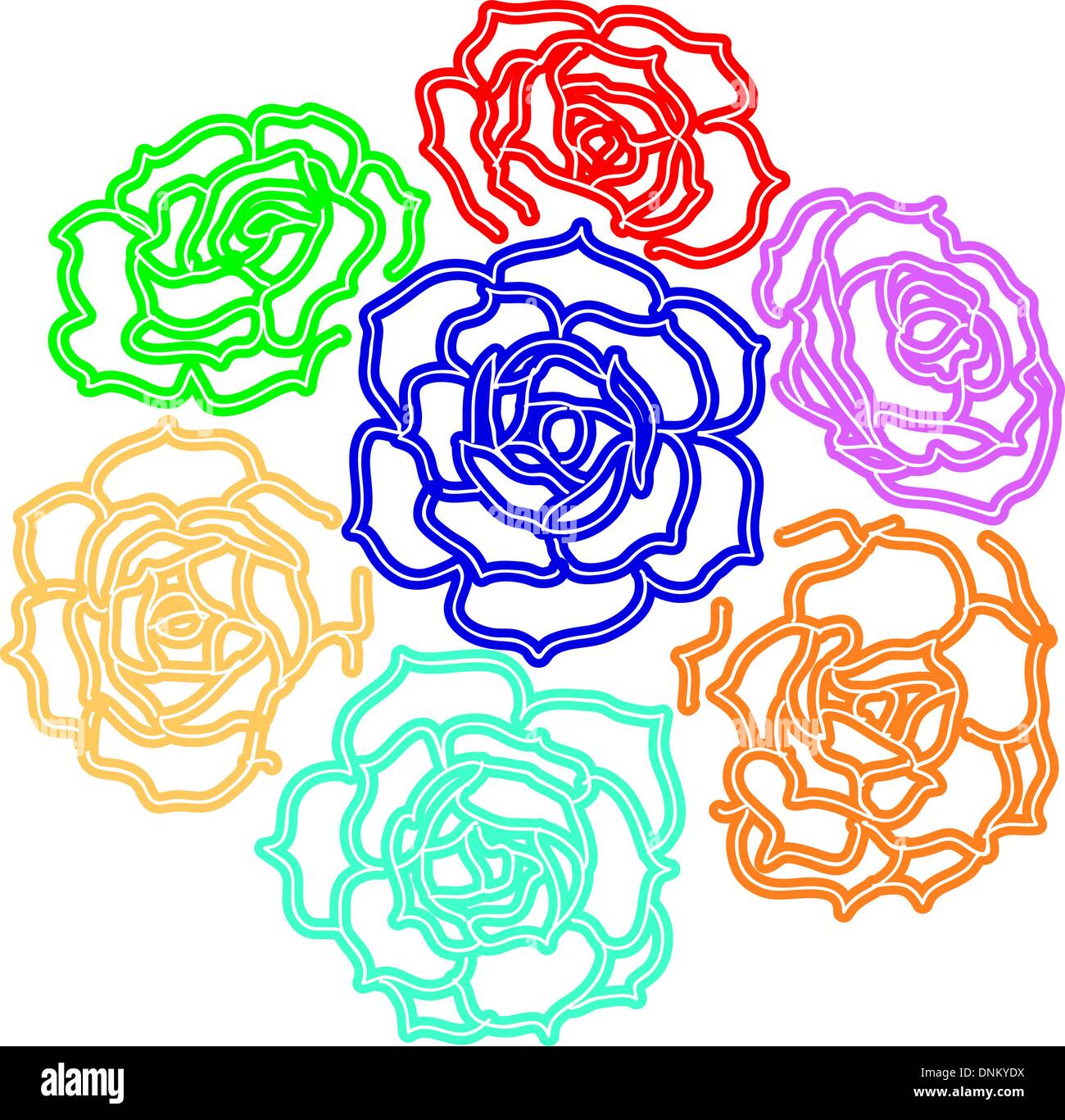 Large bouquet of roses. vector Stock Vector Image & Art - Alamy