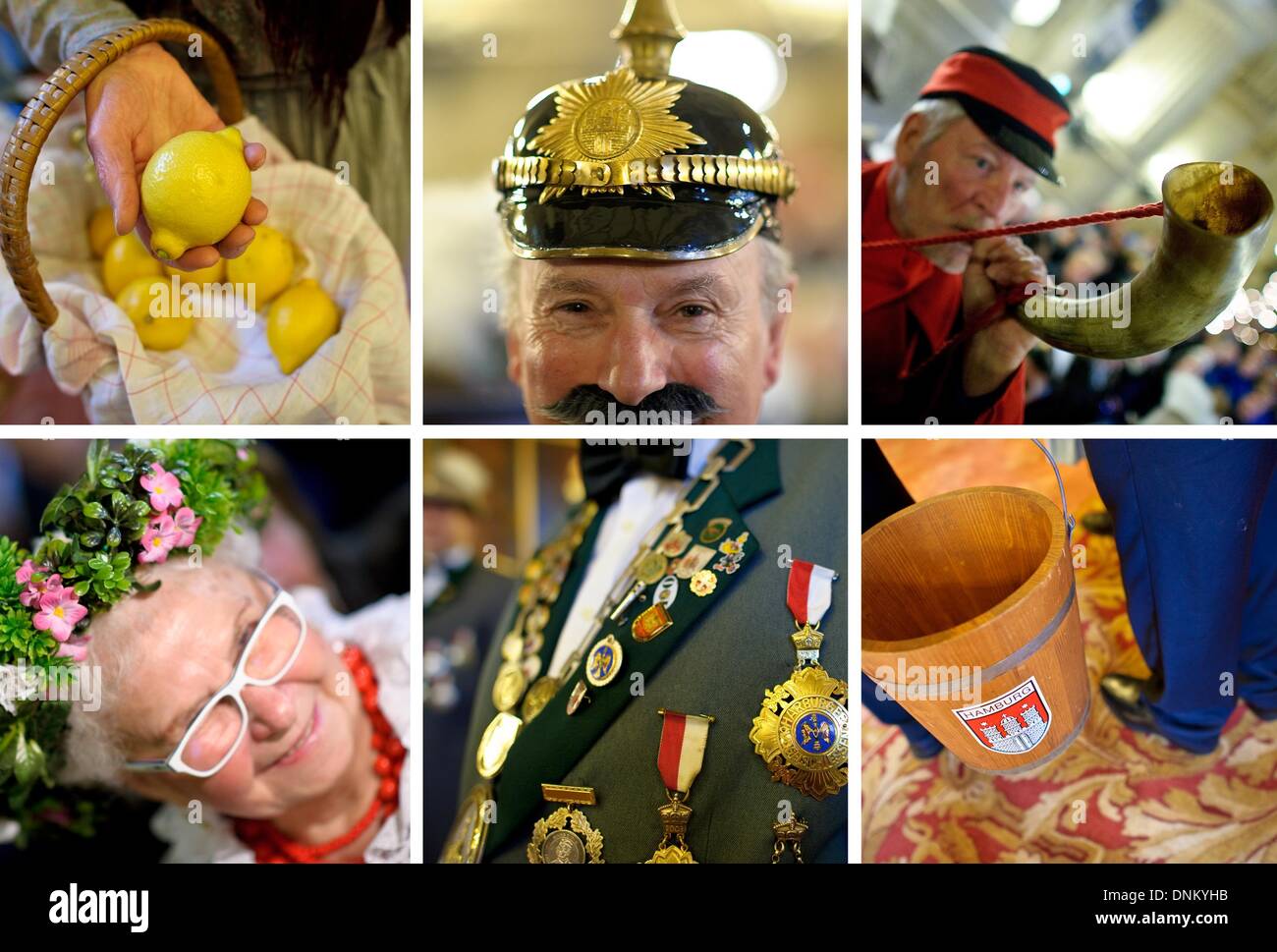 Hamburg, Germany. 01st Jan, 2014. A composite photo shows costumes of ...
