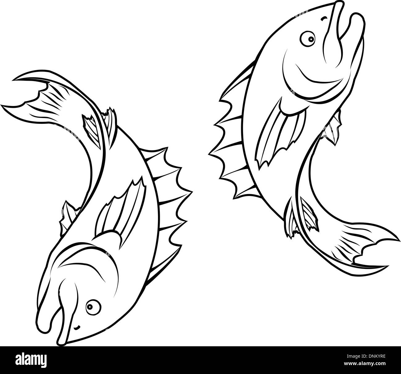 An illustration of stylised fish forming a circle perhaps a fish tattoo Stock Vector