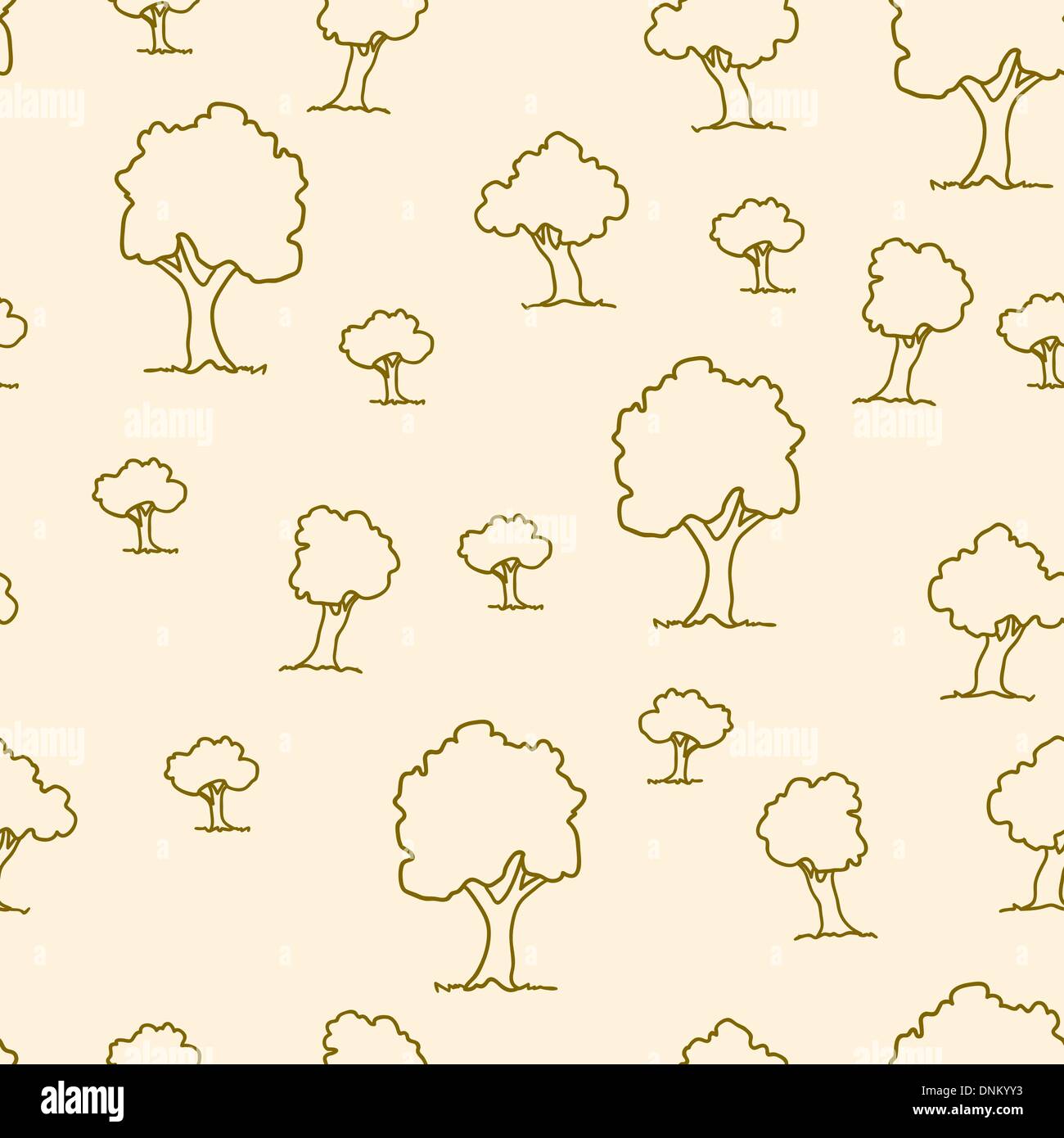 Seamless tree plant pattern background in vector Stock Vector Image ...