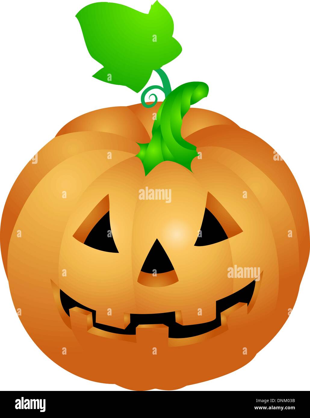 an illustration of a halloween pumpkin with a face sculpted in it Stock ...