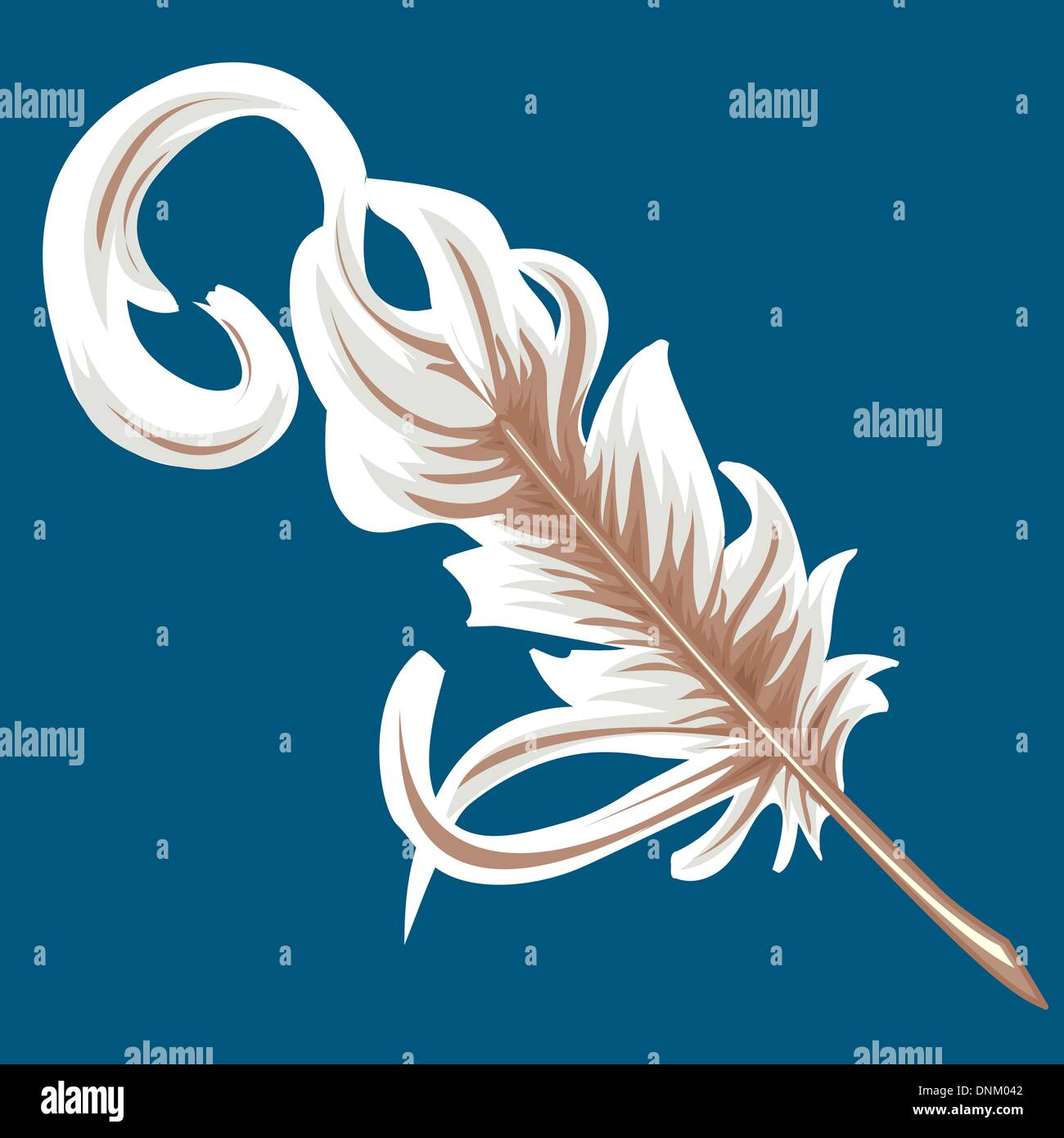 quill feather Stock Vector