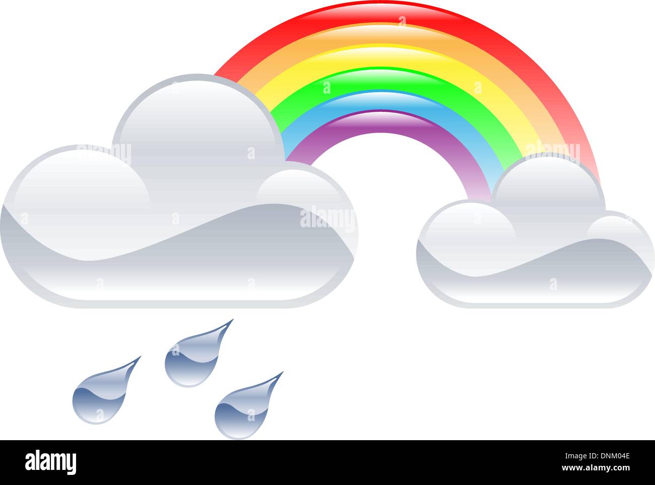 Illustration of a rainbow with rain cloud Stock Vector Image & Art - Alamy