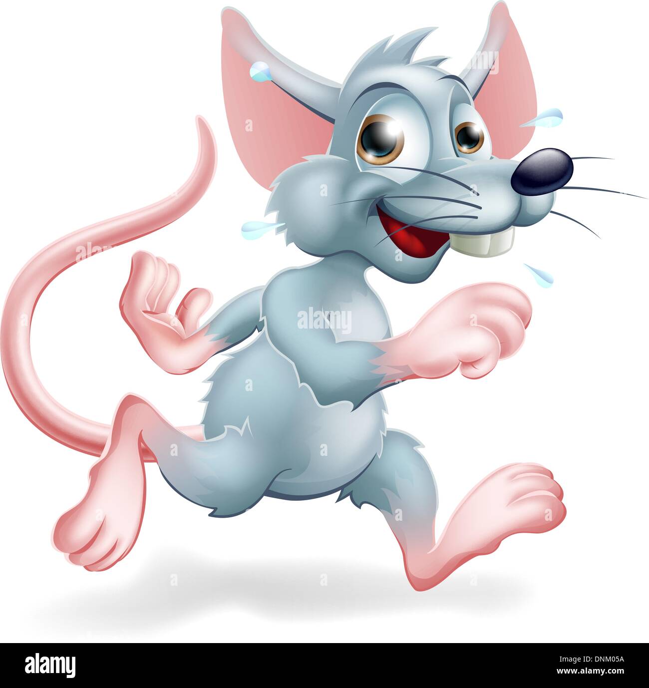 Illustration of a cartoon rat character running, a conceptual illustration for the rat race perhaps. Stock Vector