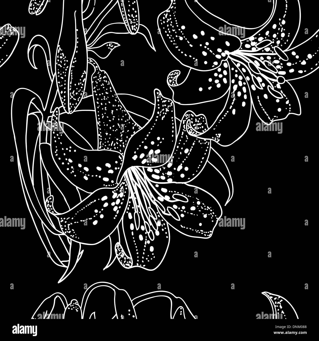 Seamless wallpaper with Lily flowers Stock Vector Image & Art - Alamy