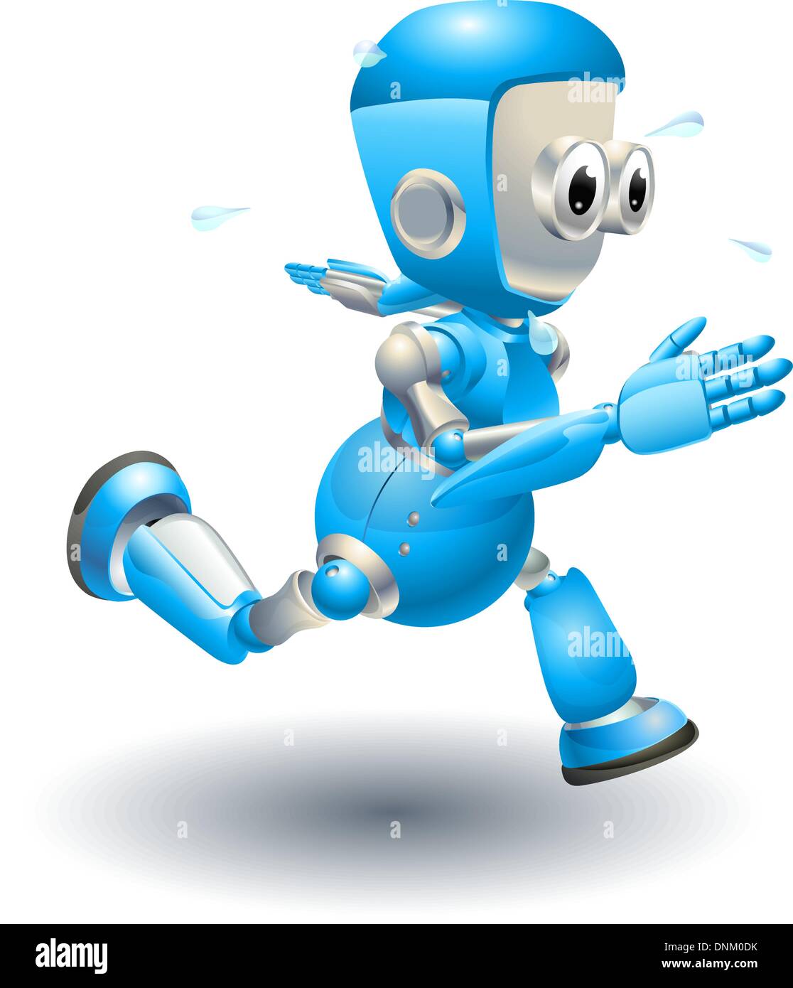 Cute blue robot character running hi-res stock photography and images -  Alamy