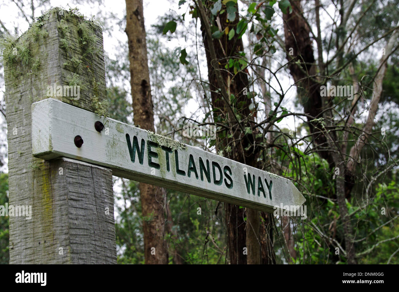wetlands walking track sign Stock Photo