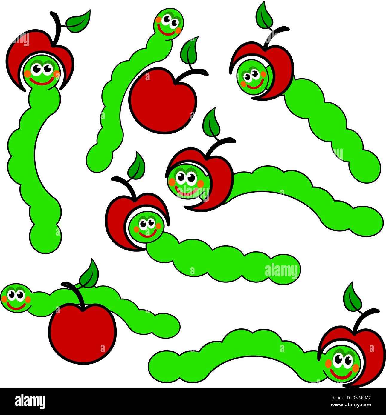 Simulation Orchard Persimmon Mangosteen Cartoon Caterpillar Apple