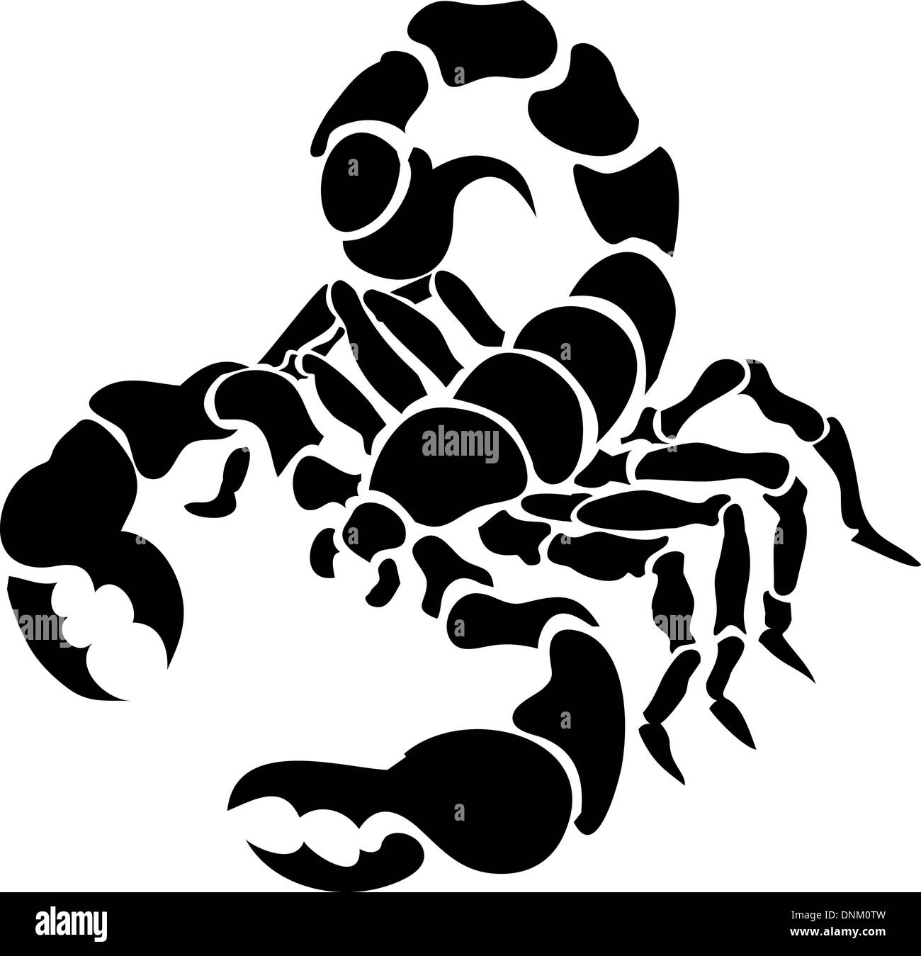 Monochrome vector illustration of a stylised scorpion Stock Vector ...