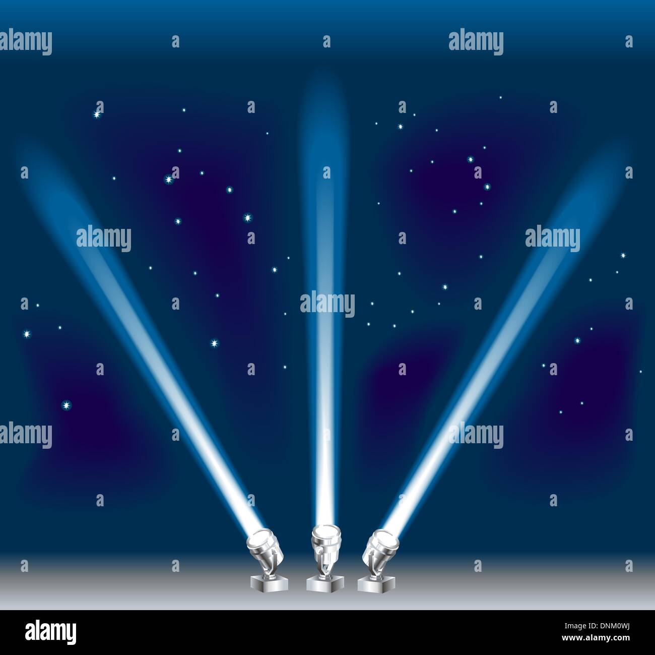 Some search/ spotlights. Shading by blends, no meshes used. Stock Vector