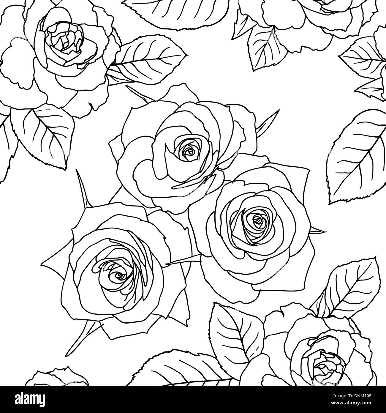 Seamless wallpaper with rose flowers Stock Vector Image & Art - Alamy