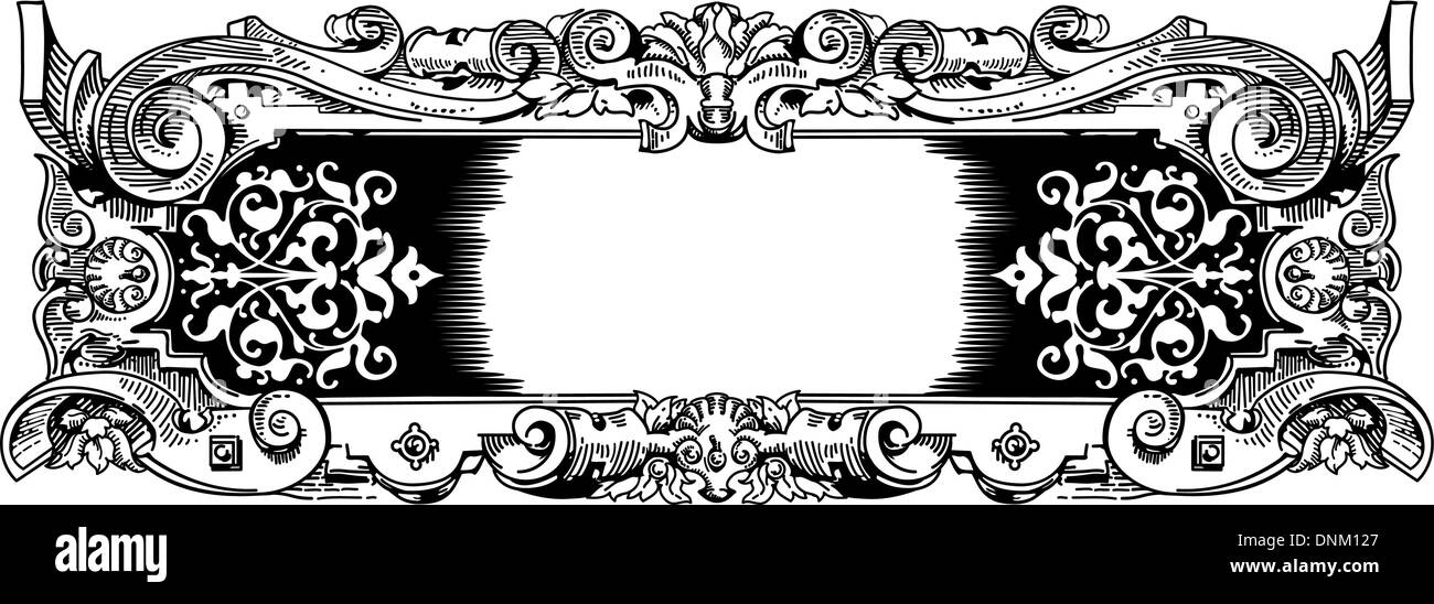 Vintage frame inspired by rococo or baroque style design Stock Vector