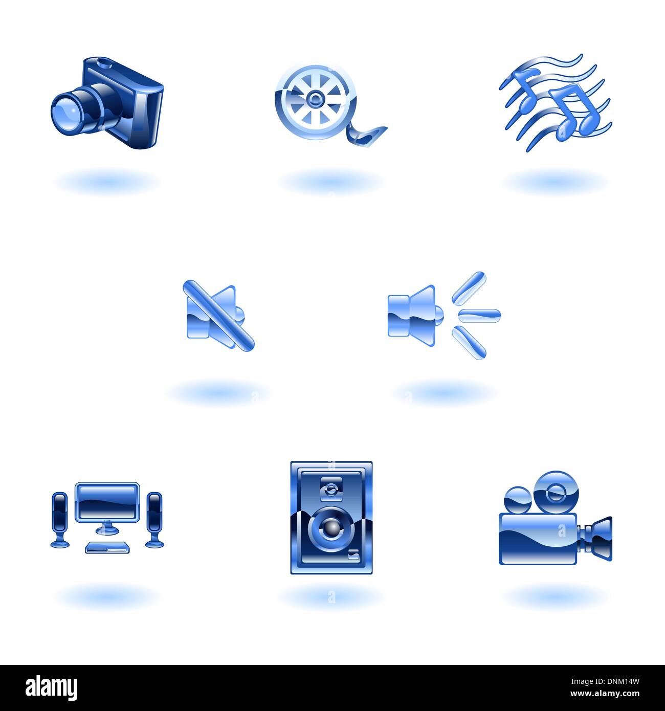 A set of shiny slossy media icons Stock Vector Image & Art - Alamy