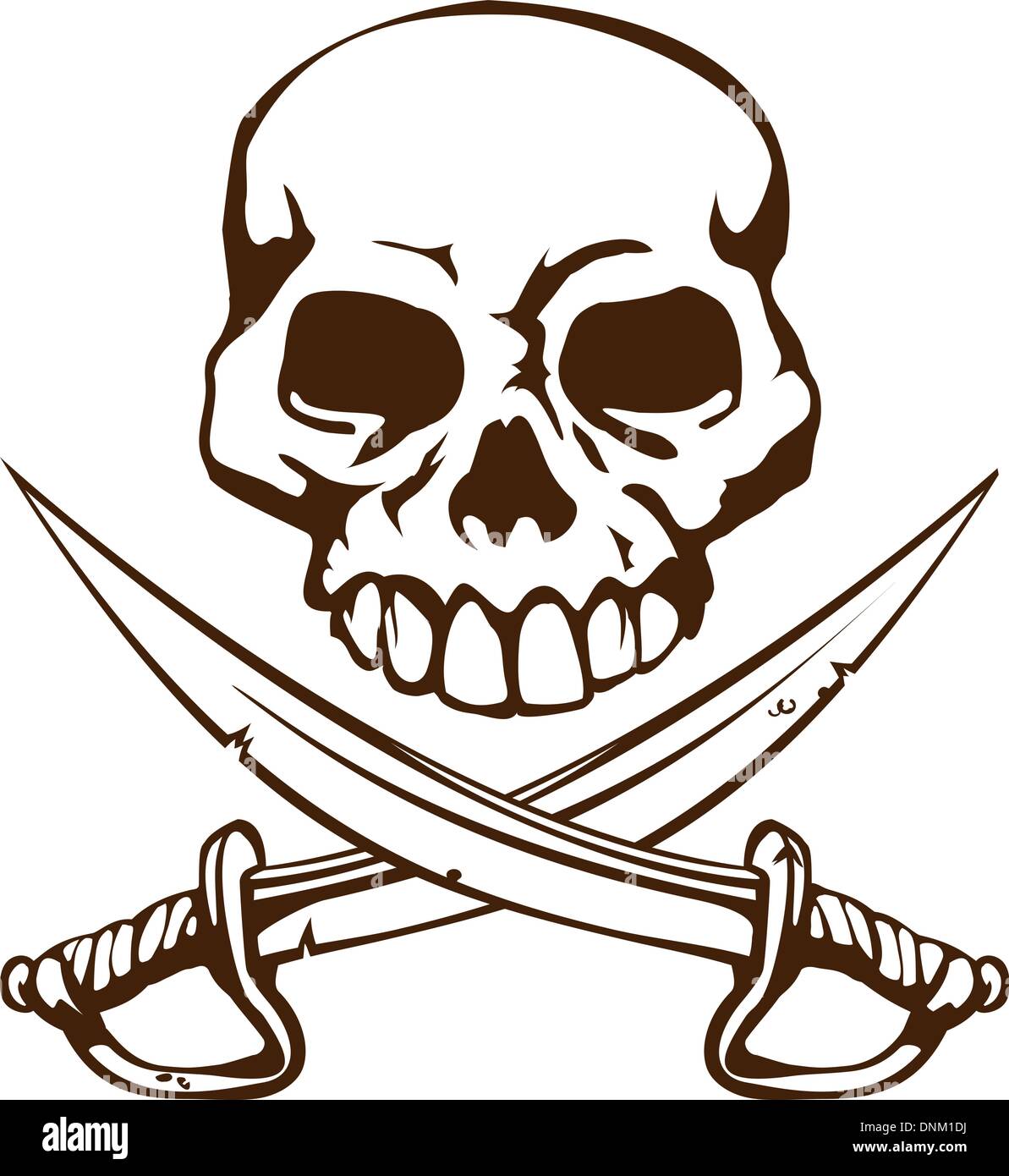 A Pirate Skull And Crossed Swords Symbol Stock Vector Image And Art Alamy