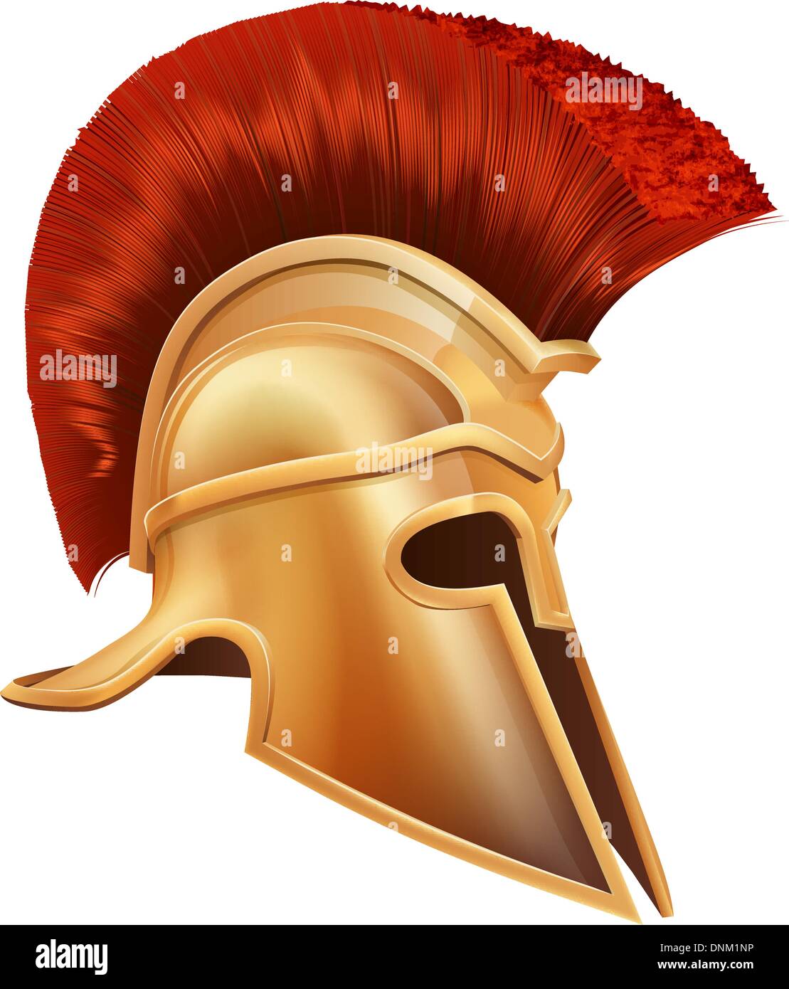 Illustration of an ancient Greek Warrior helmet, Spartan helmet, Roman helmet or Trojan helmet. Stock Vector
