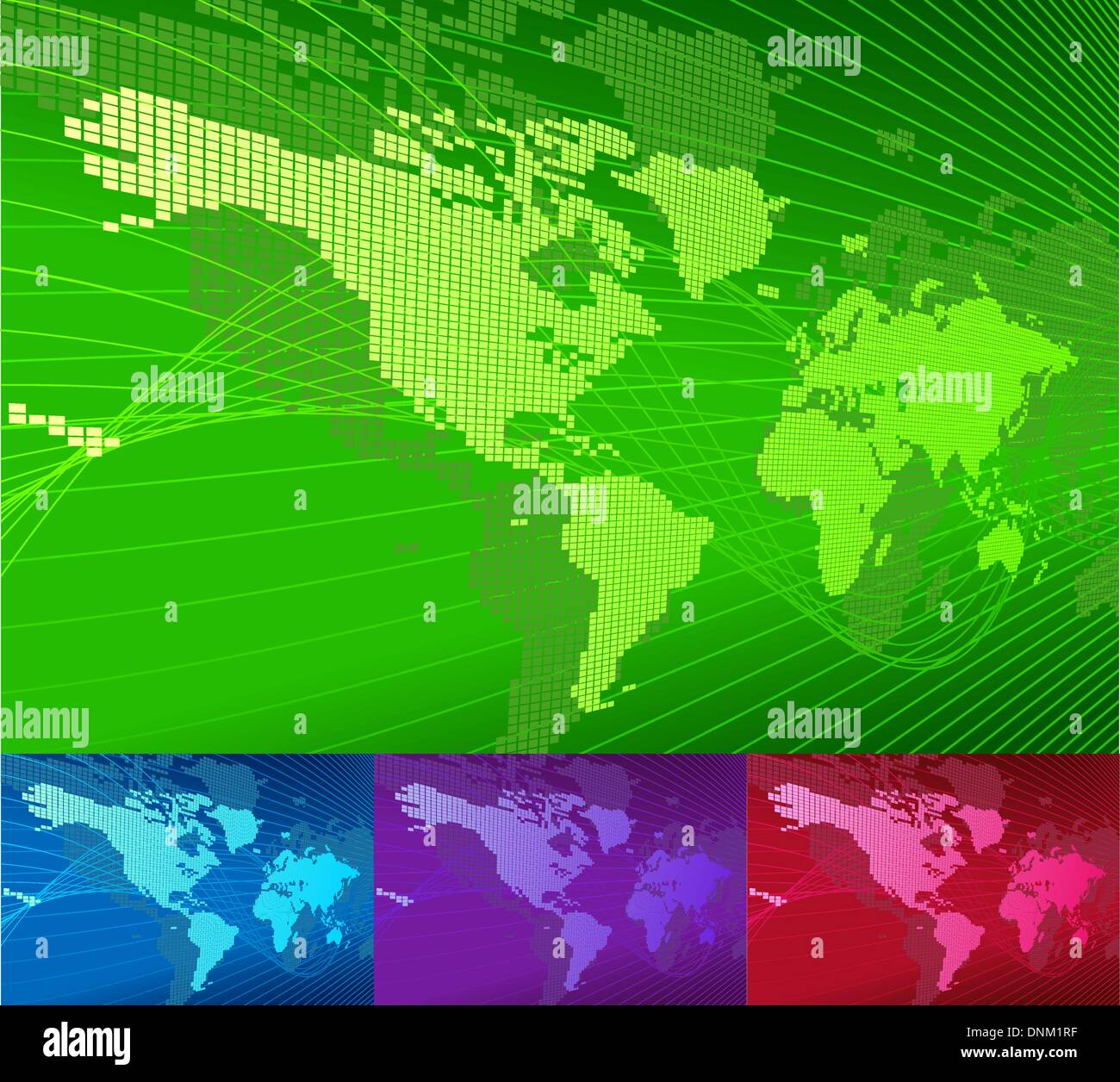 A dynamic 3d world map with background. Vector file includes several different colour versions Stock Vector