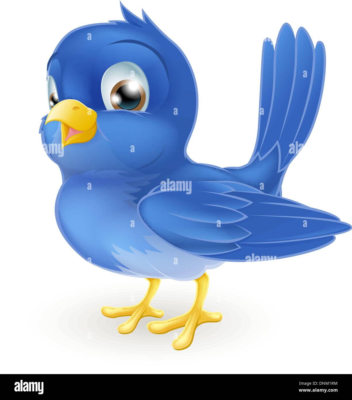 Illustration of a cute cartoon bluebird standing Stock Vector Image