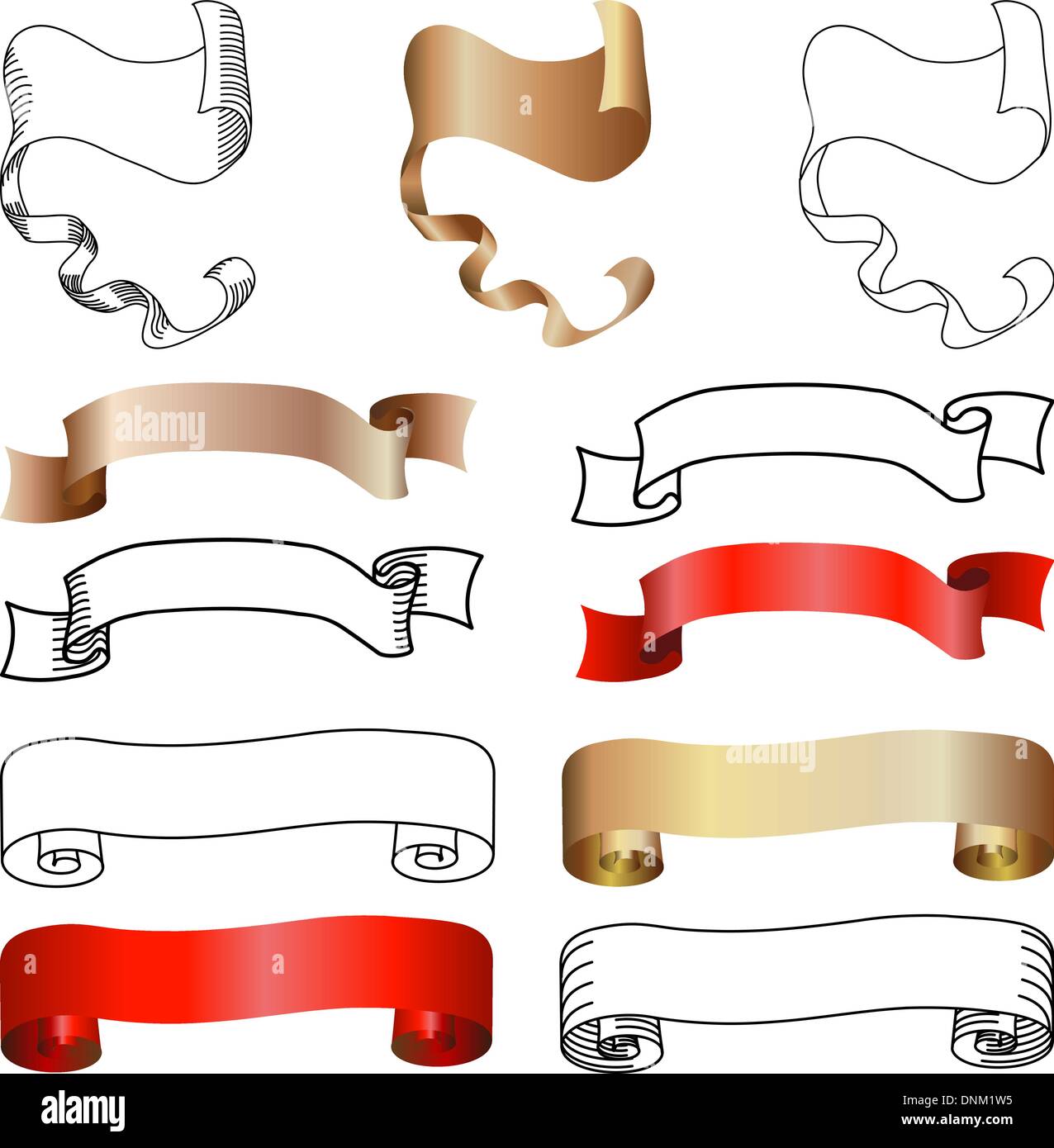 Scroll Banner Designs Vector