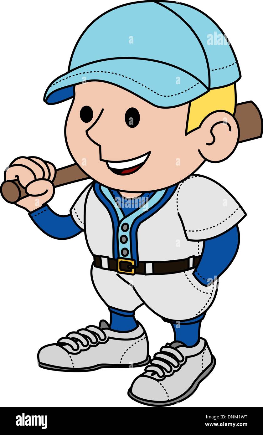 Illustration of male baseball player holding bat Stock Vector Image