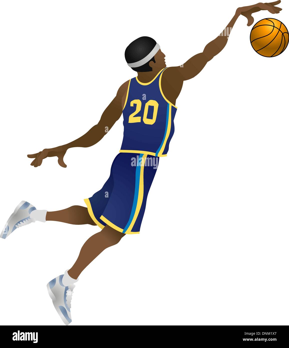 An illustration of Basketball player dunking a ball Stock Vector