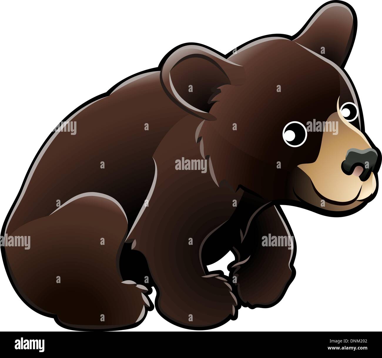 Vector Illustration of a cute American Black Bear Stock Vector Image ...