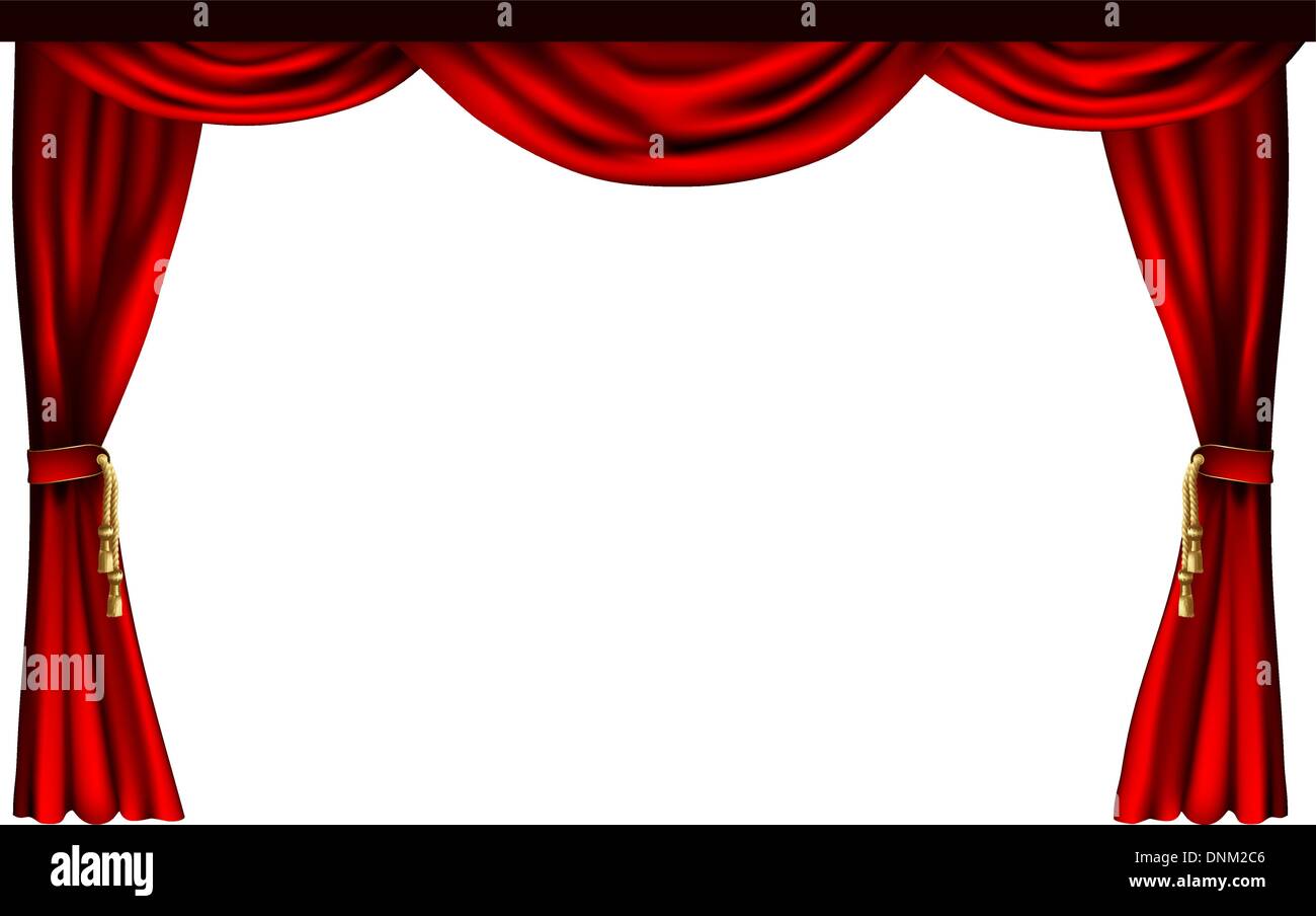 A set of theatre or cinema style curtains Stock Vector