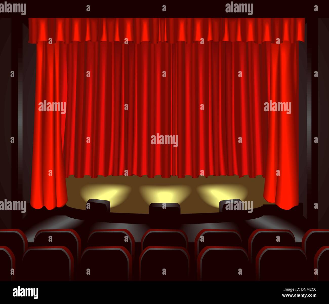 an empty theatre stage for you to place what you like on. Shading by blends not mesh Stock Vector