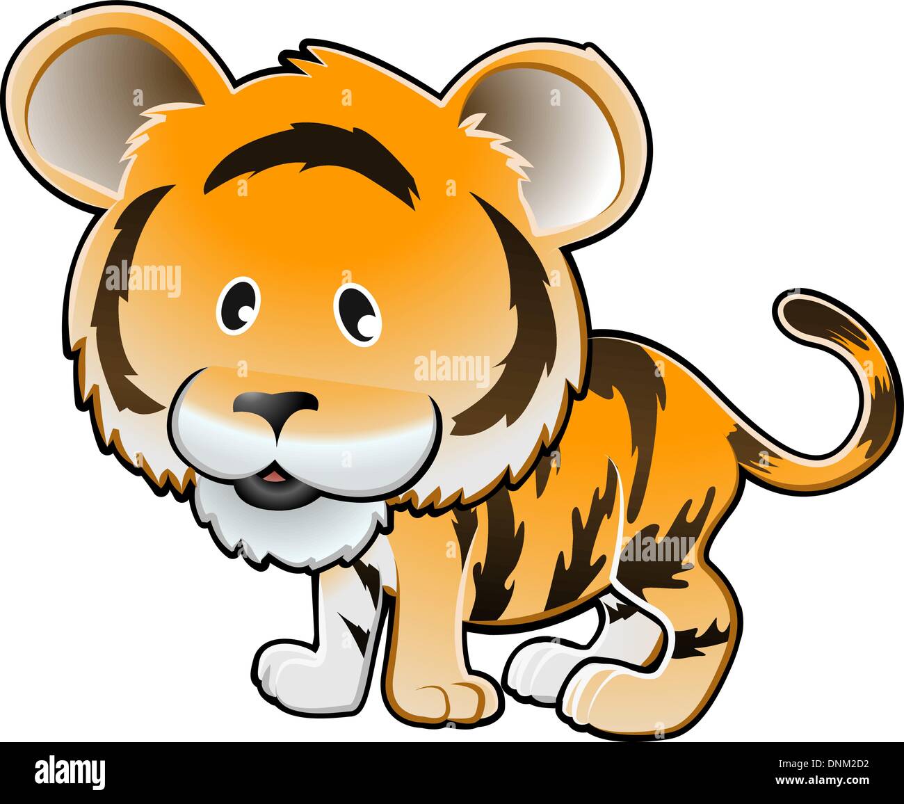 A vector illustration of a cute tiger Stock Vector