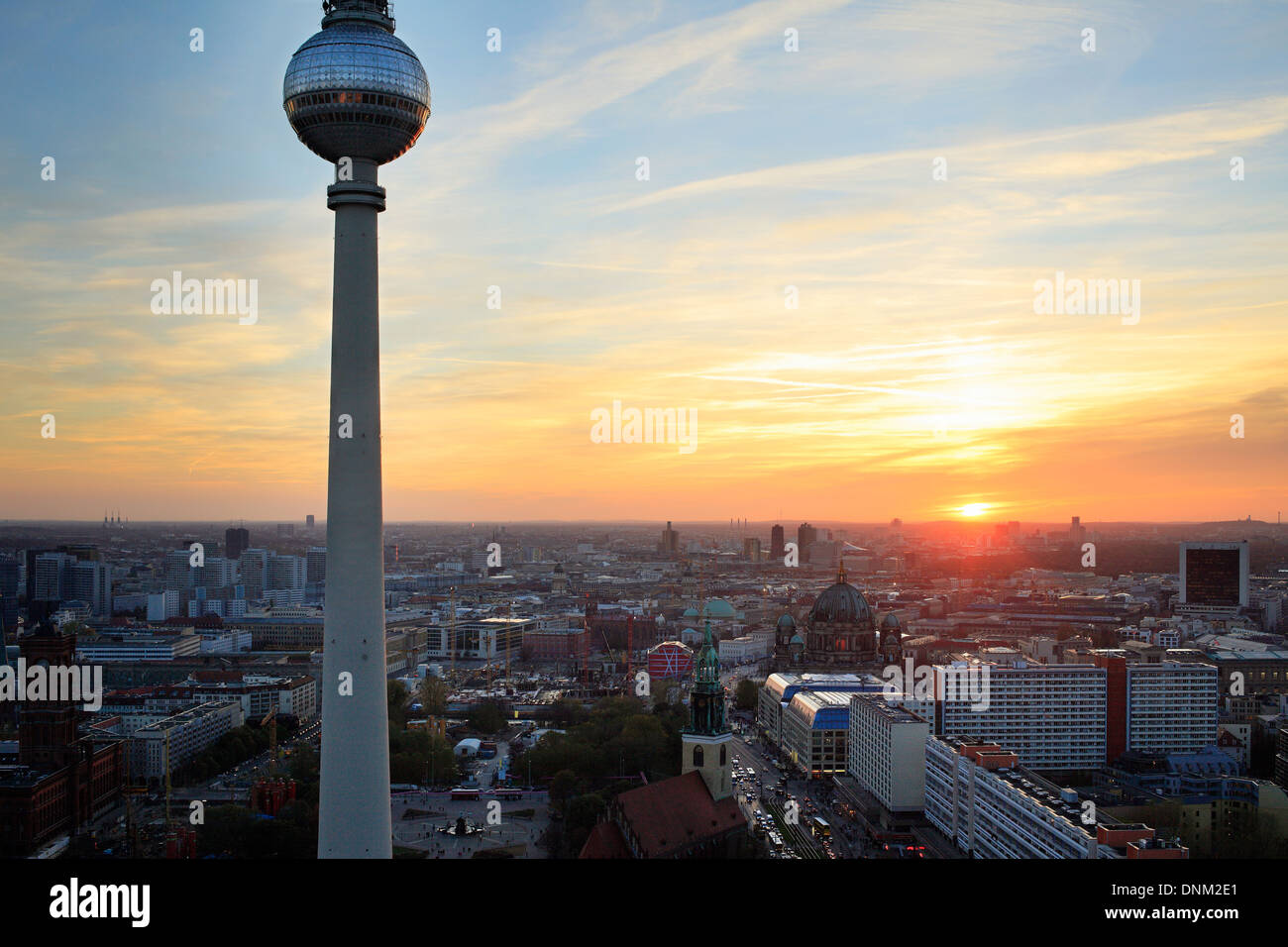 Berlin, Germany, the TV tower and the panorama of Berlin-Mitte Stock Photo