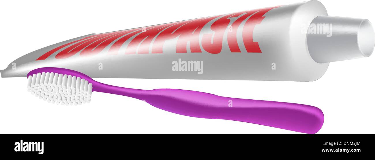 An illustration of a tube of toothpaste and and a toothbrush Stock ...