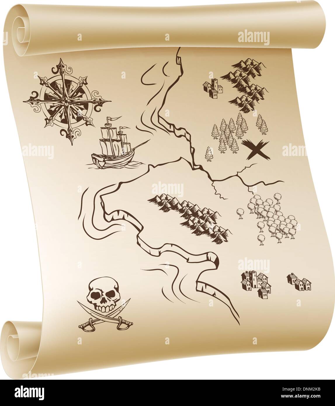 Pirate Treasure Map stock image. Image of mystery, treasure - 21081557